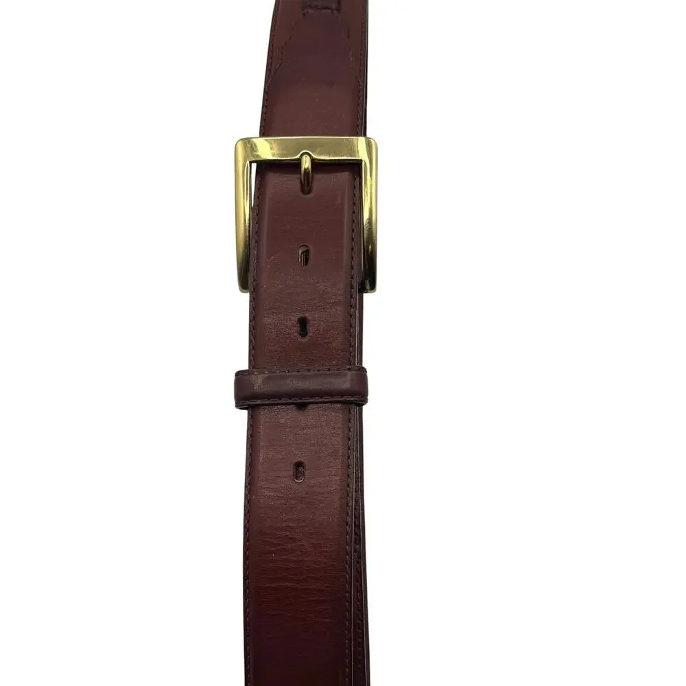 Orvis Mens Shotshell Belt Size 34 Brown Leather Brass Buckle Concho Braided Hunt